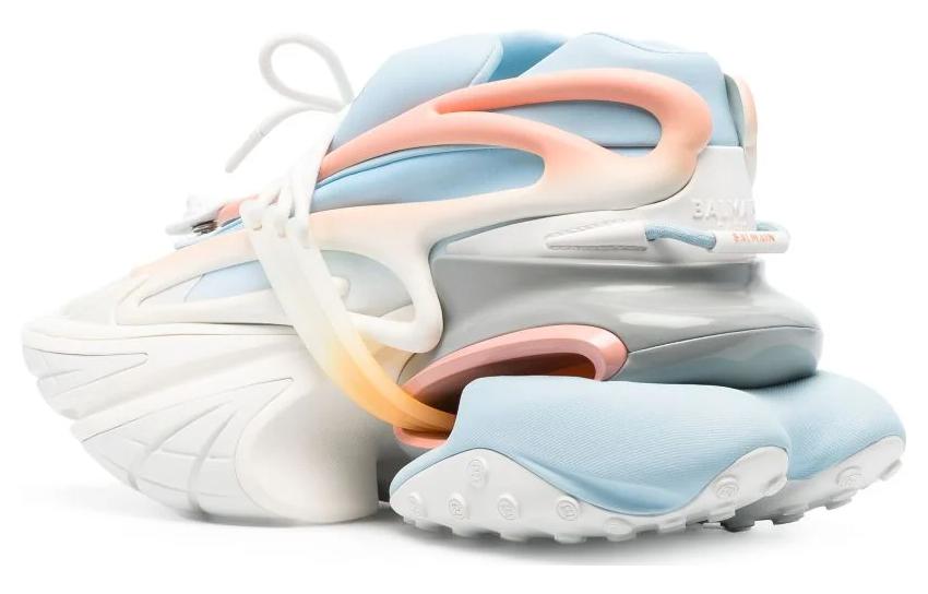 Shop Balmain Zapatillas Bajas Cordones 'Blanco Azul Rosa' AM0VJ309KNCGGMO