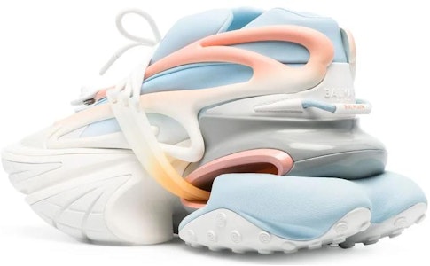 발망 로우탑 레이스업 '화이트 블루 핑크' AM0VJ309KNCGGMO Shop 발망 로우탑 레이스업 '화이트 블루 핑크' AM0VJ309KNCGGMO