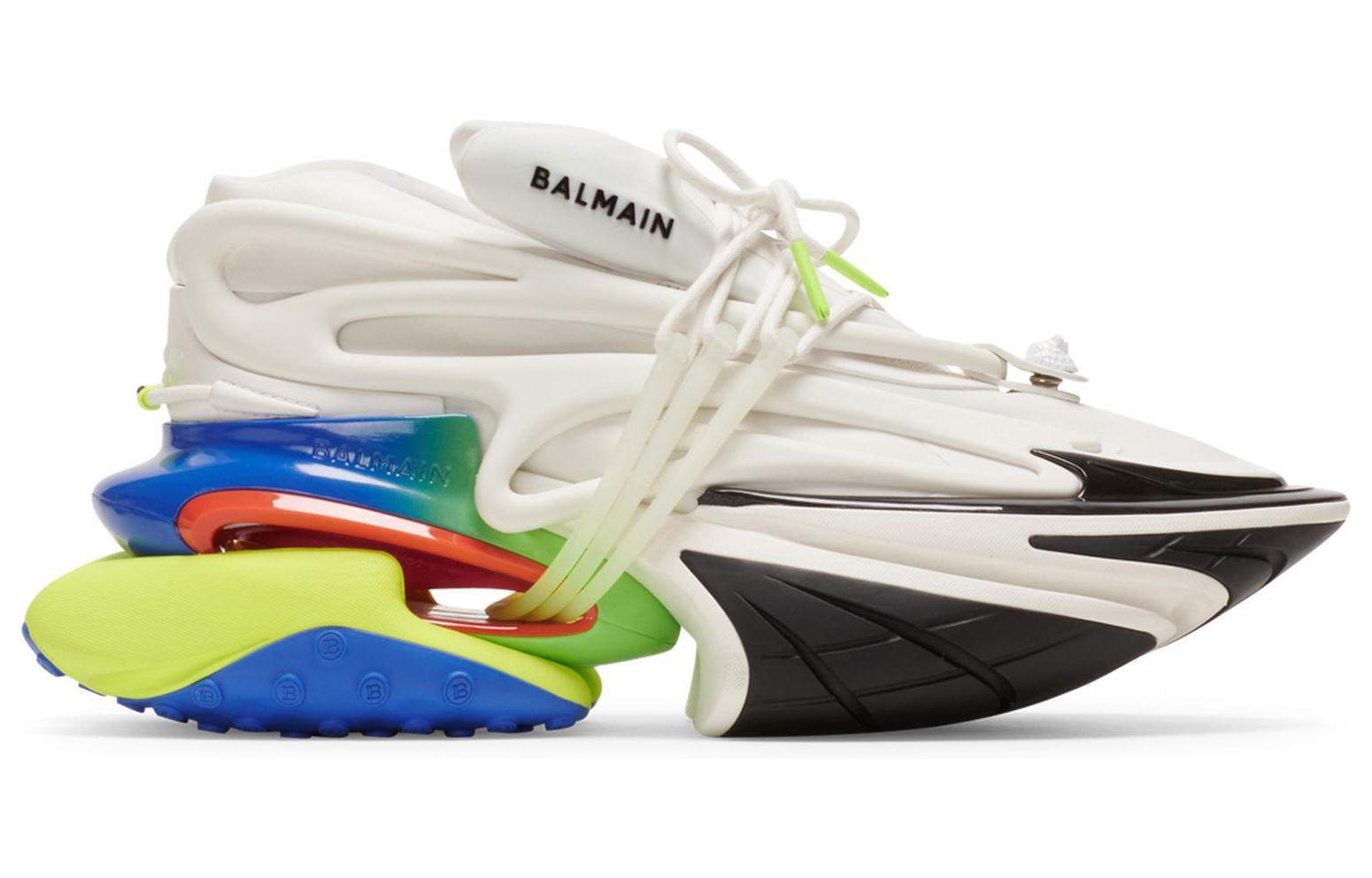 Balmain Low Top Leather Sneakers 'Multicolor' 圖 2