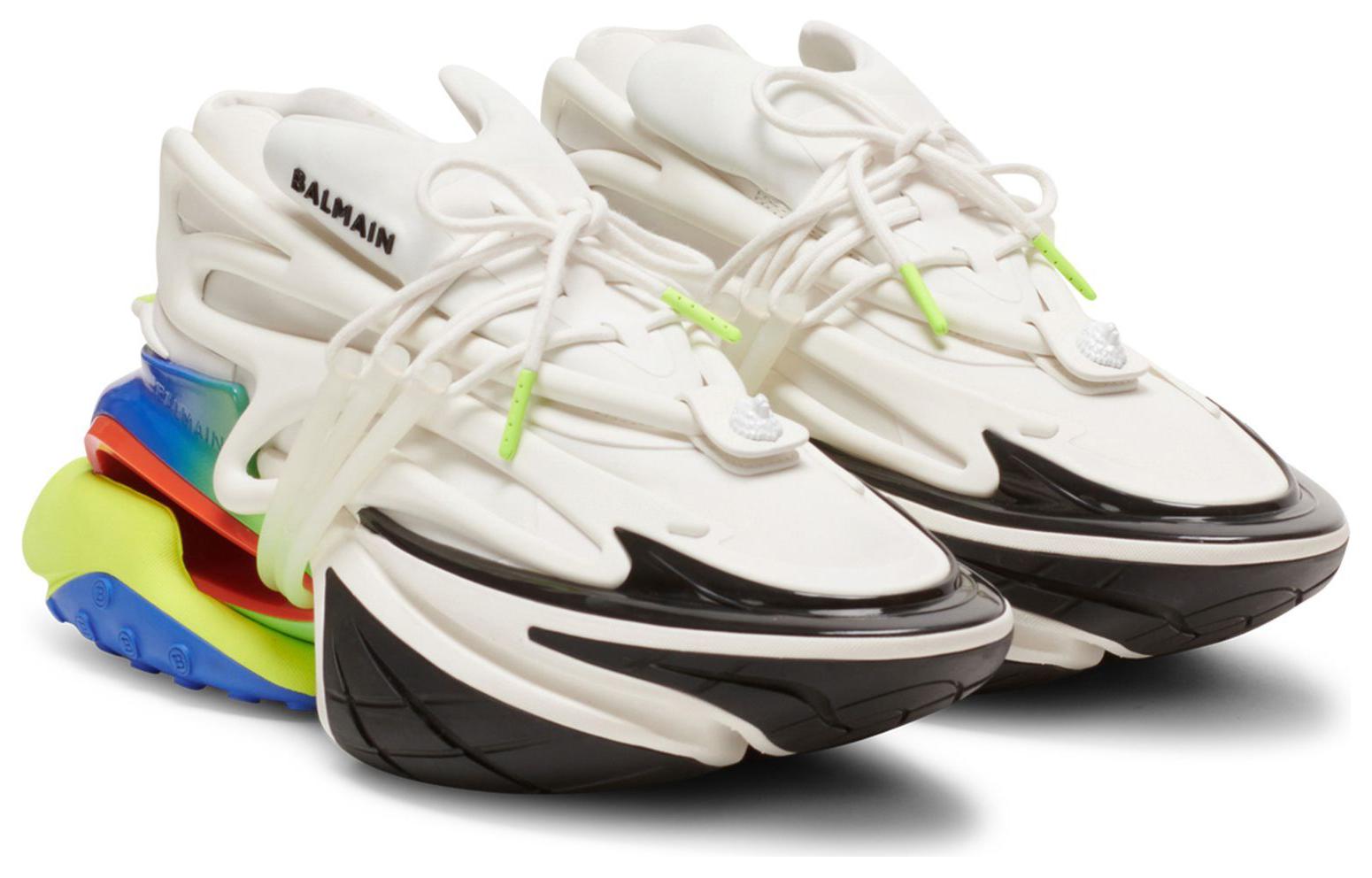 Balmain Low Top Leather Sneakers 'Multicolor' 圖 3