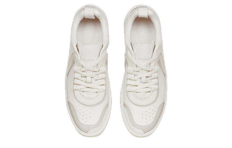Lookbook 巴尔曼白色低帮皮革运动鞋 YM1VI292LTLC0FA