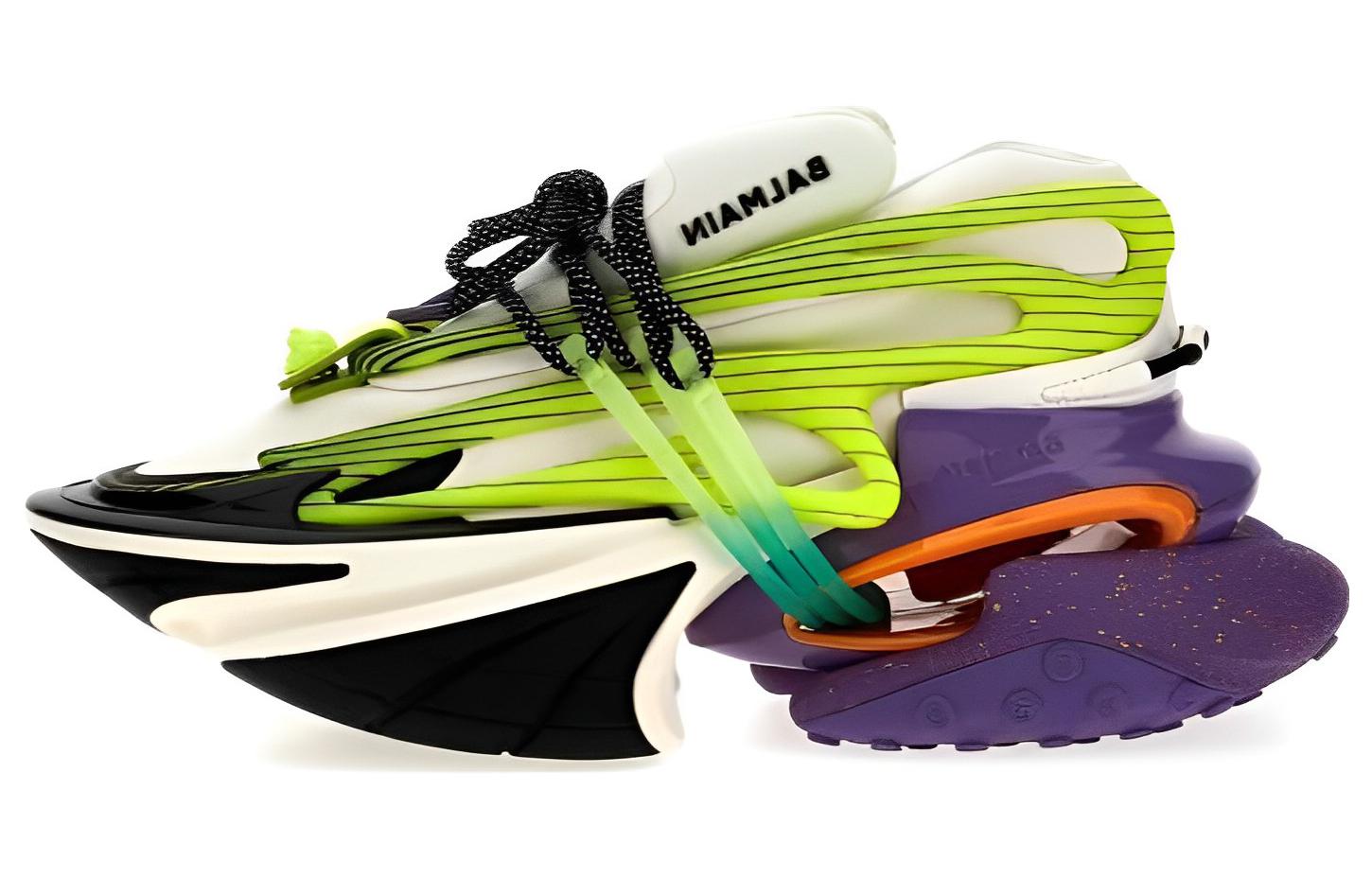 Balmain Low Top Sneakers 'Green Leather'