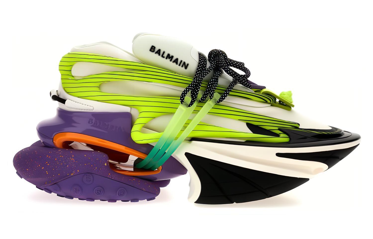 Balmain Low Top Sneakers 'Green Leather' 圖 2
