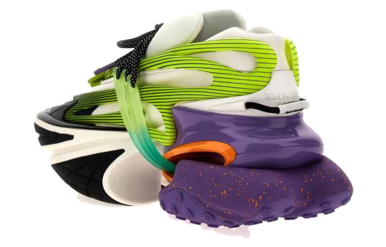 Balmain Low Top Sneakers 'Green Leather' 圖 4