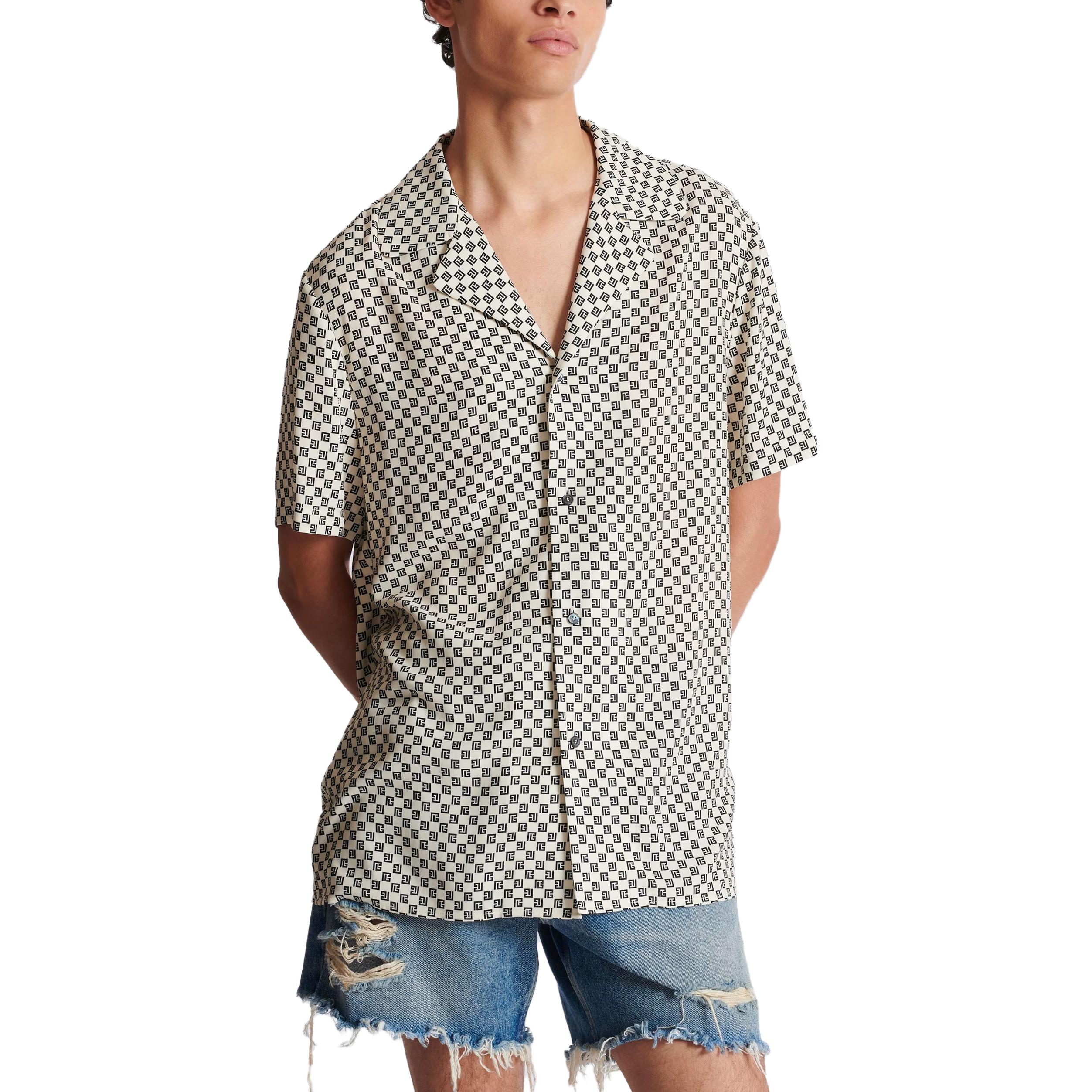 Sizing 巴尔曼迷你字母短袖衬衫白色 CH1HR095-VE29-GFE