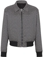 Balmain Mini Monogram Logo Bomber Jacket Black Full-Print Zip-Up CH1TF615XI20-EDK Balmain Mini Monogram Logo Bomber Jacket Black Full-Print Zip-Up CH1TF615XI20-EDK