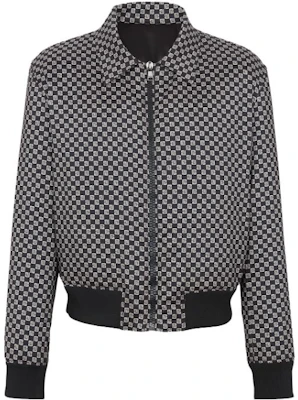 Balmain Mini Monogram Logo Bomber Jacket Black Full-Print Zip-Up CH1TF615XI20-EDK Buy Balmain Mini Monogram Logo Bomber Jacket Black Full-Print Zip-Up CH1TF615XI20-EDK