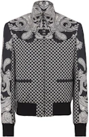 Balmain Mini Monogram Paisley Bomber Jacket Black - Printed Zip-up Outerwear CH1TF571-ME26-EDK Balmain Mini Monogram Paisley Bomber Jacket Black - Printed Zip-up Outerwear CH1TF571-ME26-EDK