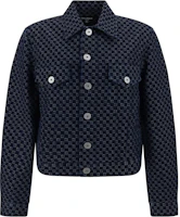 Balmain Navy Monogram Single-Breasted Jacket BH0TC275DD80-SHZ Balmain Navy Monogram Single-Breasted Jacket BH0TC275DD80-SHZ