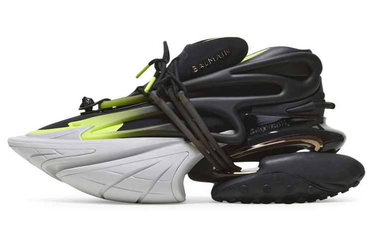 Buy Zapatillas Bajas Balmain Nylon con Logo y Cordones 'Negras' AM0VJ309KNEF