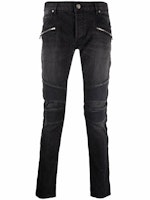 BALMAIN Patchwork Distressed Jeans Black WH1MG030-146D-0PC BALMAIN Patchwork Distressed Jeans Black WH1MG030-146D-0PC