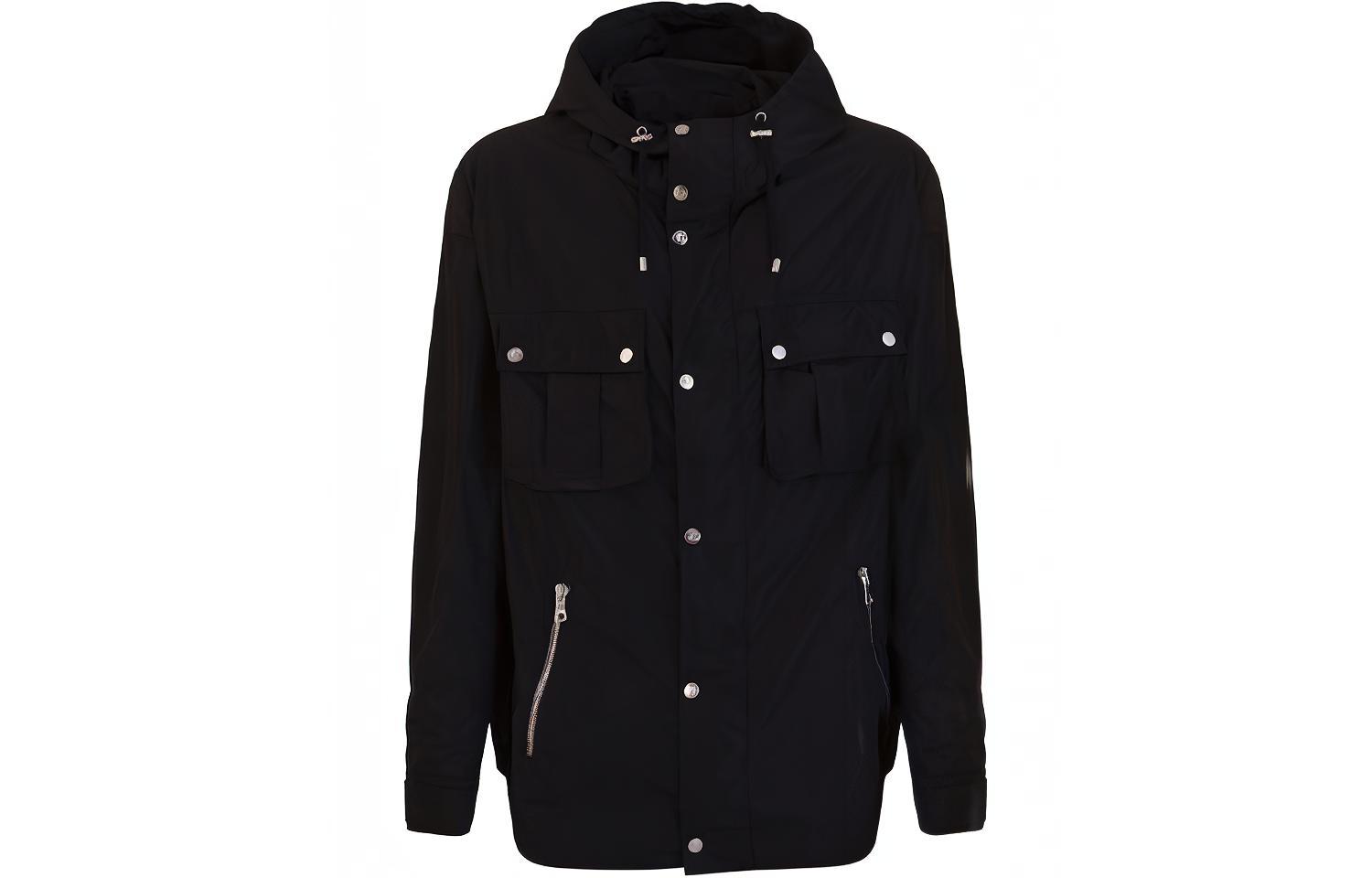Balmain Pocket Detail Hooded Jacket Black WH1TG020-X137-0PA