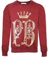 BALMAIN Red Gold Crown Print Long-Sleeve Sweatshirt. HP67241S-A7283-596 BALMAIN Red Gold Crown Print Long-Sleeve Sweatshirt. HP67241S-A7283-596
