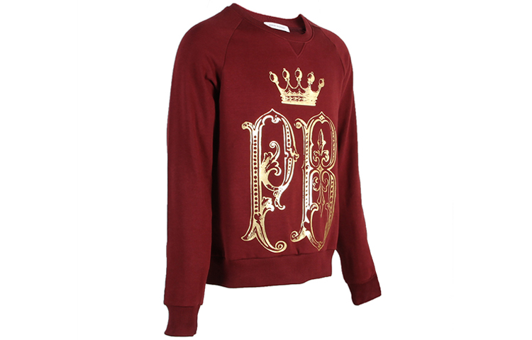 Shop 巴尔曼 红金皇冠印花长袖卫衣 HP67241S-A7283-596