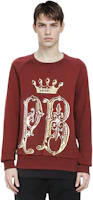 Sizing BALMAIN 紅金皇冠圖案長袖衛衣 HP67241S-A7283-596