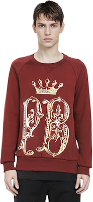 巴尔曼 红金皇冠印花长袖卫衣 HP67241S-A7283-596 Sizing 巴尔曼 红金皇冠印花长袖卫衣 HP67241S-A7283-596