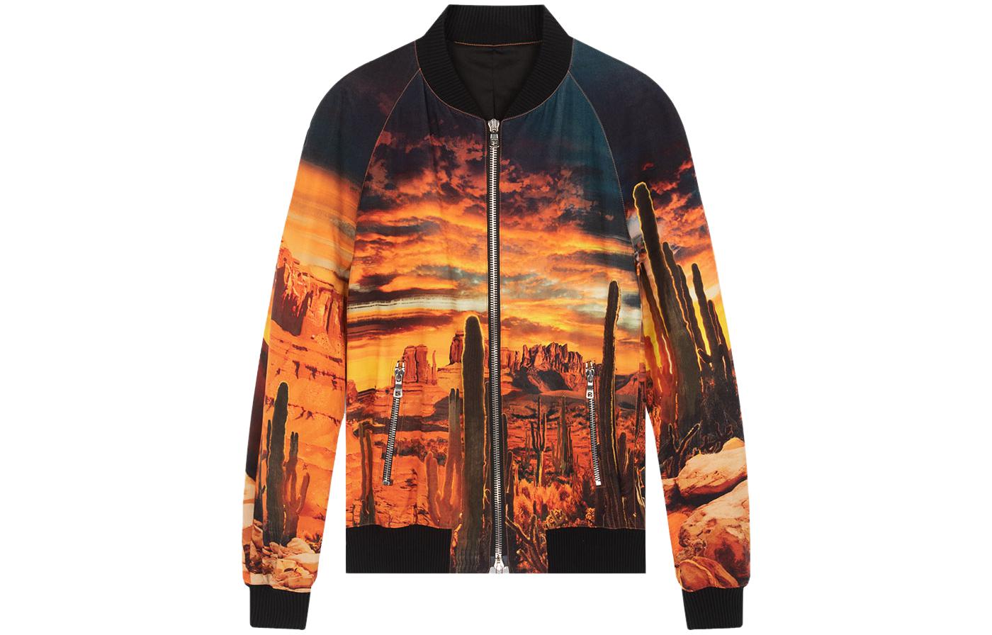Balmain Scenic Graphic Long-Sleeve Jacket Multicolor () TH182731567-AAA
