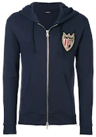 Balmain Shield Patch Zip Sweatshirt Blue S8H6643J148B-159 Balmain Shield Patch Zip Sweatshirt Blue S8H6643J148B-159