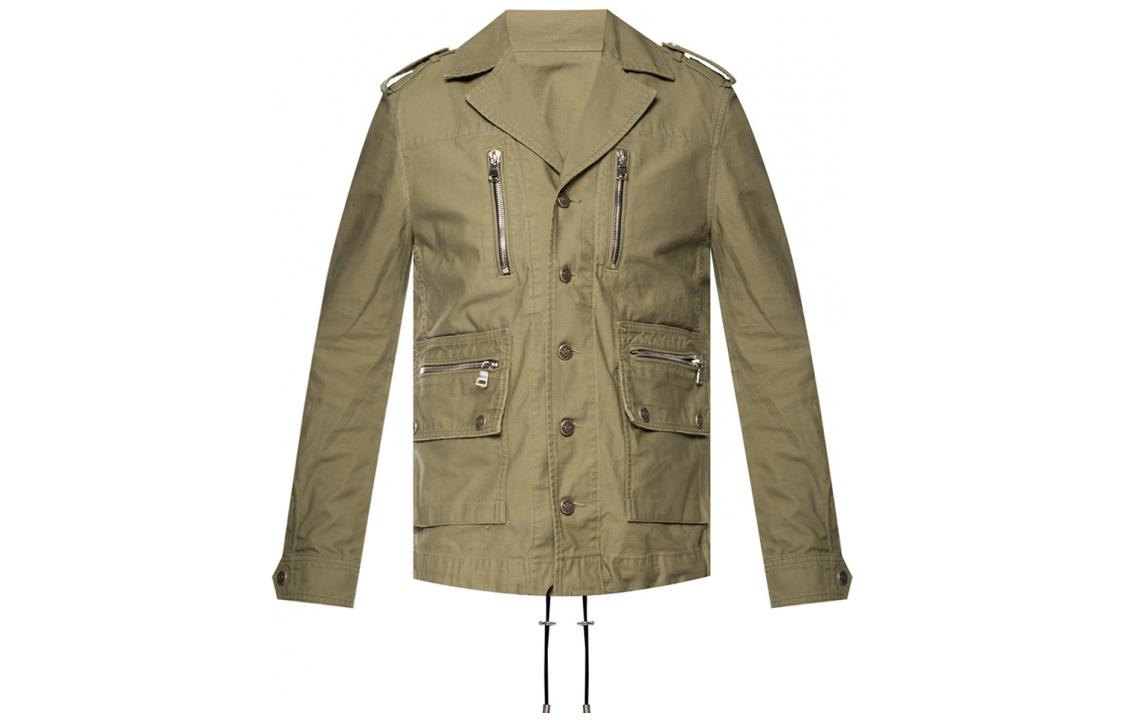 Balmain Single-Breasted Solid Color Jacket with Lapel Pockets TH18645Z1307UA