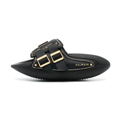 Balmain Slide 'Black Leather'