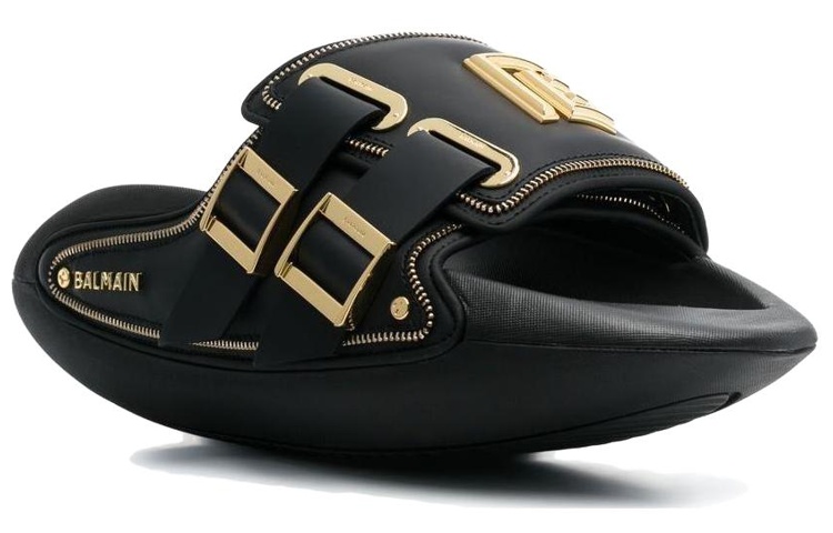 Balmain Slide 'Black Leather' 圖 2