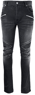 巴尔曼修身破洞纽扣口袋牛仔裤 - 黑色. WH1MG010-146D-0PC Buy 巴尔曼修身破洞纽扣口袋牛仔裤 - 黑色. WH1MG010-146D-0PC