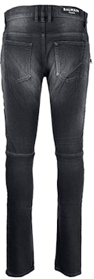 巴尔曼修身破洞纽扣口袋牛仔裤 - 黑色. WH1MG010-146D-0PC Lookbook 巴尔曼修身破洞纽扣口袋牛仔裤 - 黑色. WH1MG010-146D-0PC