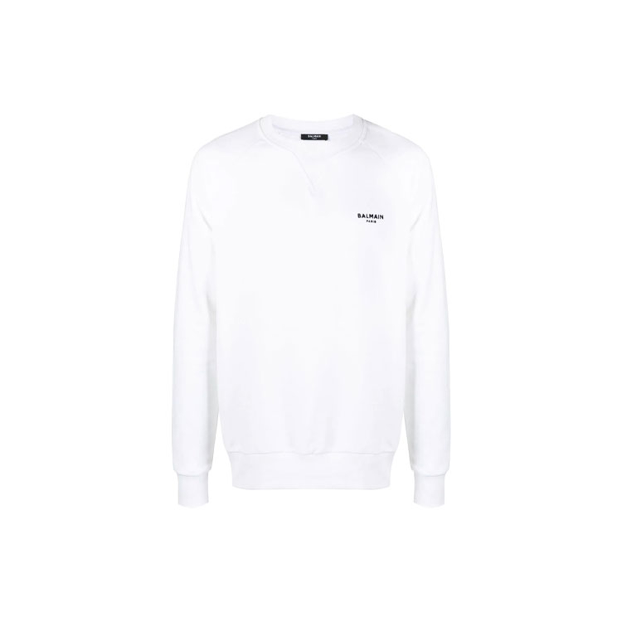 Balmain Small Logo Print Pullover Sweatshirt White WH0JQ005B150-GAB