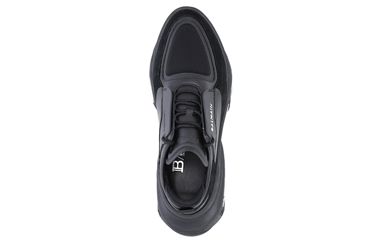 Balmain Smooth Leather and Suede Sneakers 'Black' 圖 3