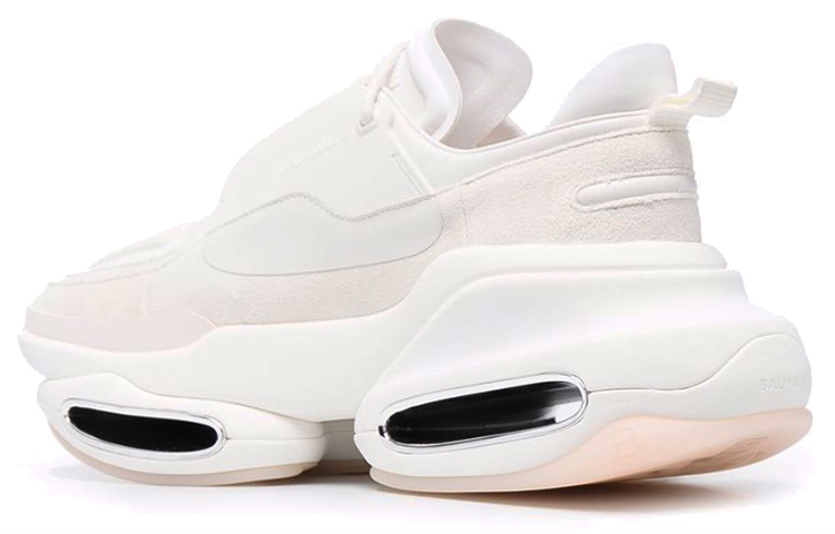 Balmain Smooth Leather and Suede Sneakers 'White' 圖 3