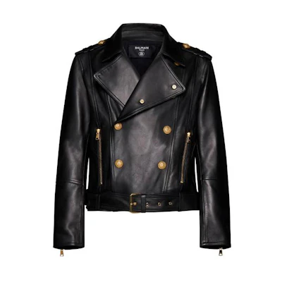 Balmain Solid Double-Breasted Tailored Long-Sleeve Jacket BH1TD315-LB24-0PA
