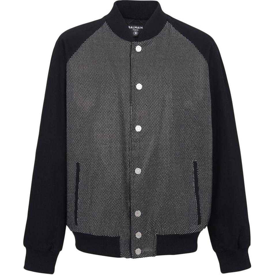 Balmain Solid Single-Breasted Long-Sleeve Jacket Black BH0TF294DD76-EHV