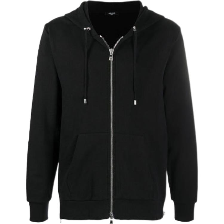 Balmain SS21 Black Letter Logo Back Hoodie VH1JR010-B027-0PA