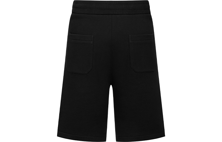 Lookbook 발망 SS21 블랙 솔리드 코튼 드로스트링 쇼츠 캐주얼웨어. VH0OA000-B072-0PA