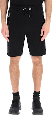 발망 SS21 블랙 솔리드 코튼 드로스트링 쇼츠 캐주얼웨어. VH0OA000-B072-0PA Purchase 발망 SS21 블랙 솔리드 코튼 드로스트링 쇼츠 캐주얼웨어. VH0OA000-B072-0PA