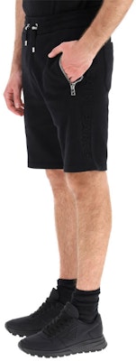 발망 SS21 블랙 솔리드 코튼 드로스트링 쇼츠 캐주얼웨어. VH0OA000-B072-0PA Sizing 발망 SS21 블랙 솔리드 코튼 드로스트링 쇼츠 캐주얼웨어. VH0OA000-B072-0PA