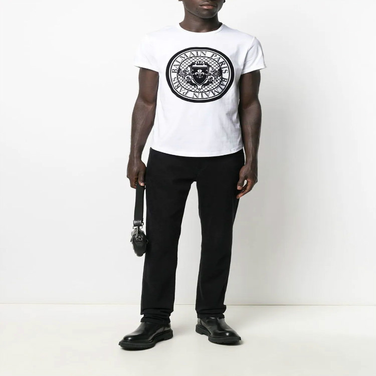 BALMAIN SS21 Coin Print Short Sleeve T-Shirt White Men VH1EF010B030-0FA 圖 3