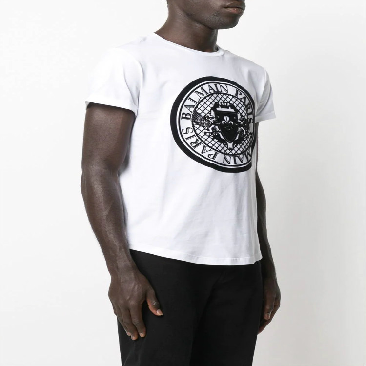 BALMAIN SS21 Coin Print Short Sleeve T-Shirt White Men VH1EF010B030-0FA 圖 4