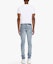 Shop BALMAIN SS21 Jeans Kasual Denim Kapas Biru Distressed. VH1MG000006D-6AA