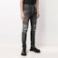 Shop BALMAIN SS21 Jeans Slim Fit Lelaki Hitam Kelabu Distressed VH1MG010001D-0PA