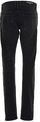 발망 SS21 디스트레스드 솔리드 블랙 데님 진. VH1MG000-099D-0PA Lookbook 발망 SS21 디스트레스드 솔리드 블랙 데님 진. VH1MG000-099D-0PA