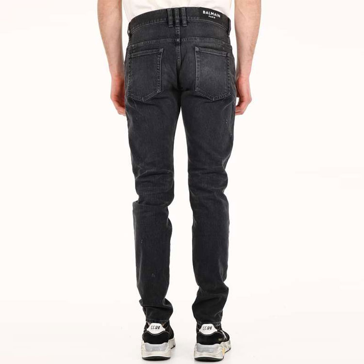 Details for 발망 SS21 디스트레스드 솔리드 블랙 데님 진. VH1MG000-099D-0PA