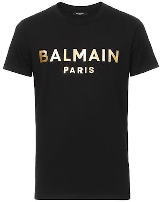 BALMAIN 2021春夏金色徽标圆领短袖T恤 黑色 VH1EF000-B065-0PA Order BALMAIN 2021春夏金色徽标圆领短袖T恤 黑色 VH1EF000-B065-0PA
