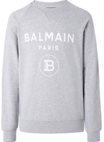 Balmain SS21 Grey Cotton Long-Sleeve Pullover Crewneck Sweatshirt VH1JQ005-B027-9UB Balmain SS21 Grey Cotton Long-Sleeve Pullover Crewneck Sweatshirt VH1JQ005-B027-9UB
