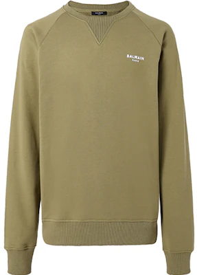 Balmain SS21 Letter Crewneck Long Sleeve Sweatshirt Military Green () VH1JQ005-B071-UCF Buy Balmain SS21 Letter Crewneck Long Sleeve Sweatshirt Military Green () VH1JQ005-B071-UCF