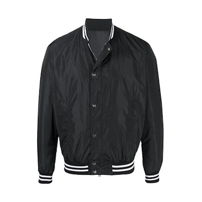 Balmain SS21 Logo Letter Pattern Bomber Jacket Black Style VH0TF002-X137-0PA