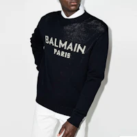 Purchase BALMAIN SS21 寬鬆字母圖案針織毛衣 海軍藍款式 WH1KD000-K027-SAJ