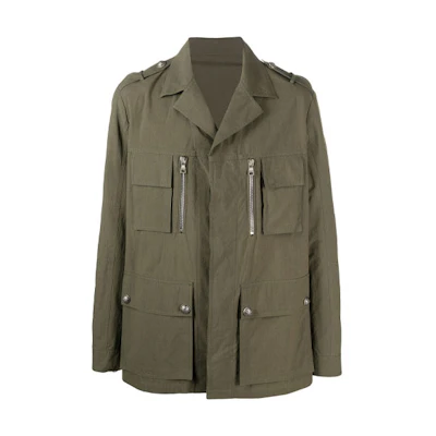 Balmain SS21 Multi-Pocket Utility Jacket Green VH1TE008C188-7UA