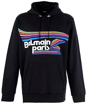 Balmain SS21 Multicolor Paris Logo Hoodie Black () VH1JT000-G017-AAA Buy Balmain SS21 Multicolor Paris Logo Hoodie Black () VH1JT000-G017-AAA