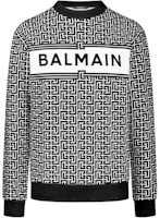 Balmain SS21 Printed Crewneck Pullover Sweatshirt Black () VH0JQ040-B089-GAB Balmain SS21 Printed Crewneck Pullover Sweatshirt Black () VH0JQ040-B089-GAB